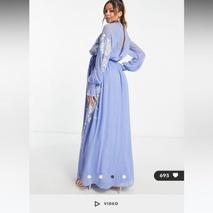 ASOS design maternity high neck maxi dress, BLUE, UK 14